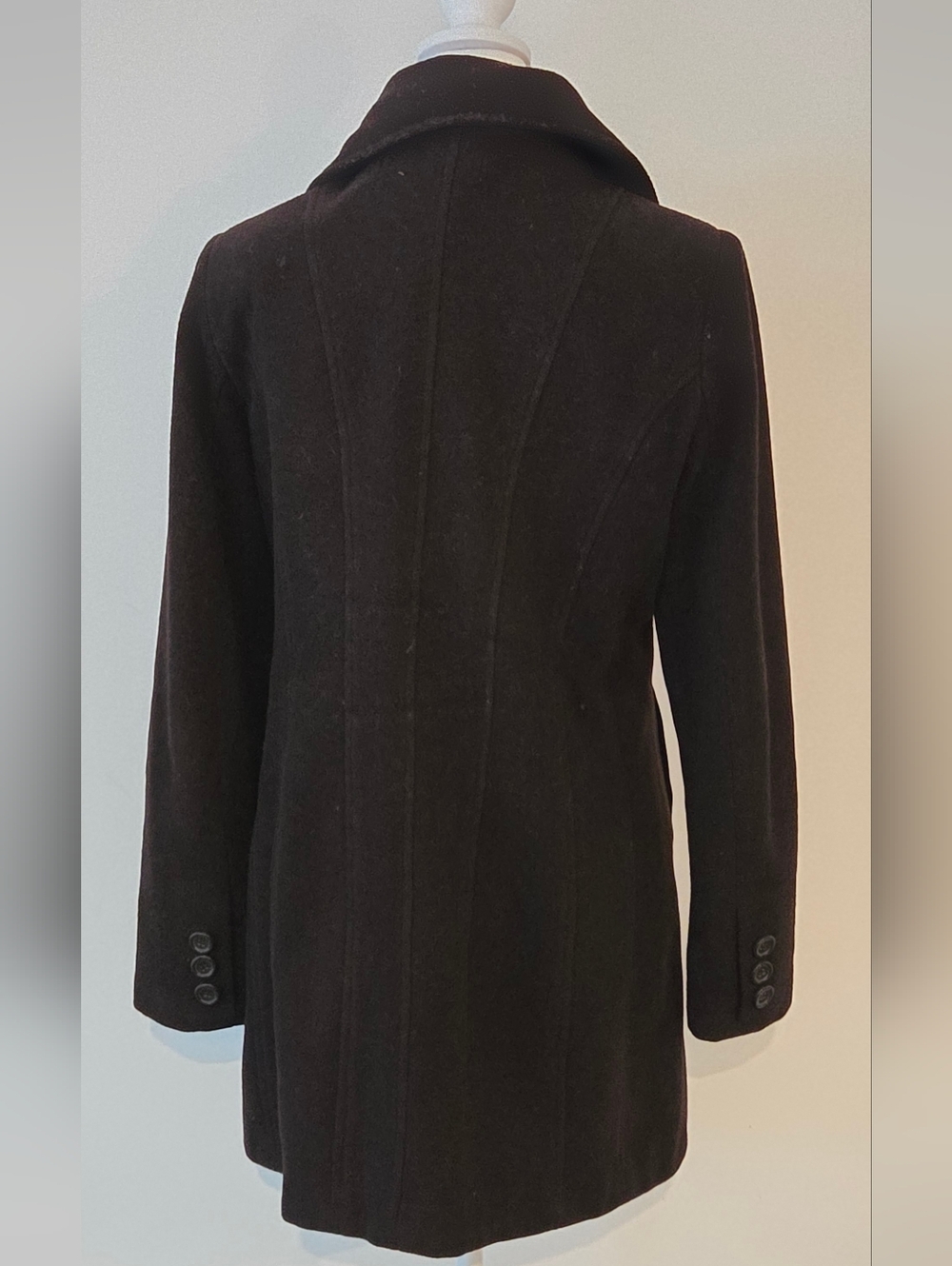 Reitmans Brown Double-Breasted Wool Pea Coat - Picture 3 of 5